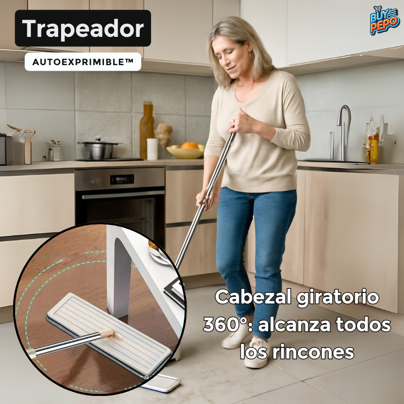 Trapeador Autoexprimible™ – 🧼 Manos Secas, Piso Impecable 💧✨
