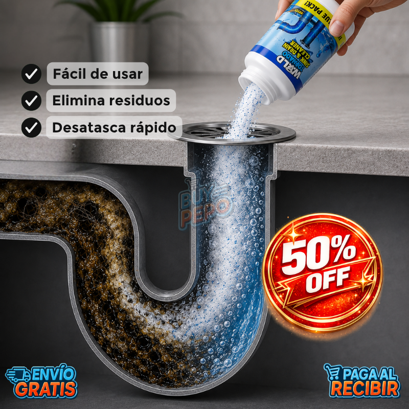 DrainClean™ 🚿 - Polvo limpiador de drenaje ✨