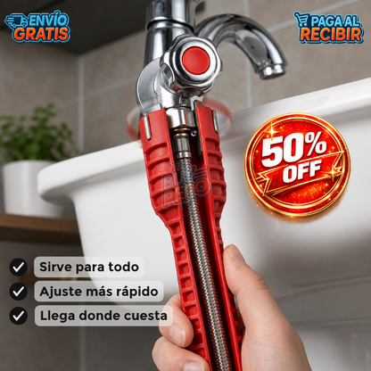 GripSink™ 🛠️ - Llave multifuncional para gasfitería 🚰