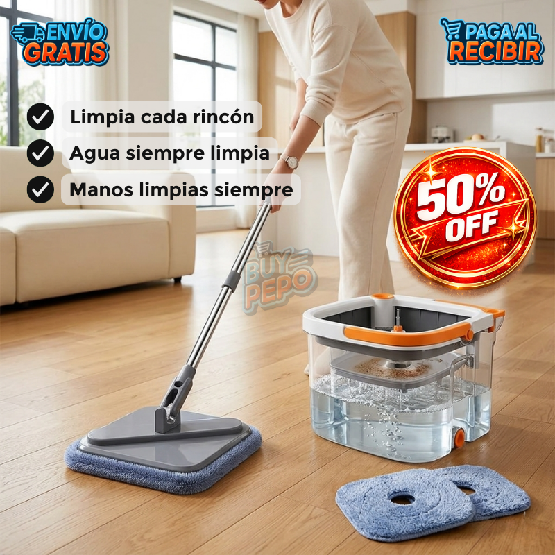 SpinClean™ 🌀 - Mopa autolimpiante 360° 🧼
