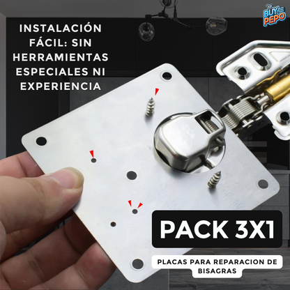 🚨PACK 3X1🚨-Placa Para Reparación de Bisagras🪑