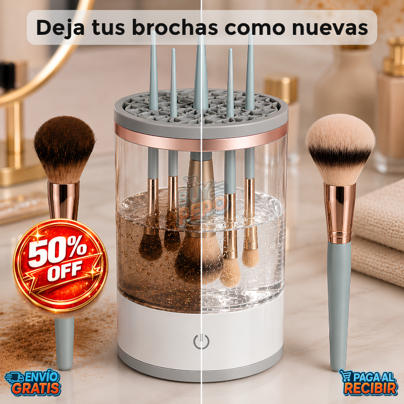 CleanBrush™ 💄 - Limpiador eléctrico de brochas ✨