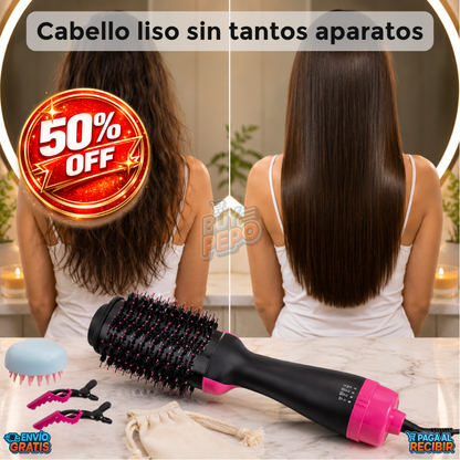 StyleAll™ 💇 - Cepillo secador alisador 3 en 1 ✨