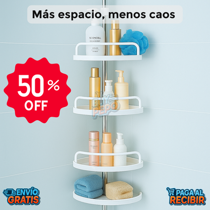 AquaTower™ 🚿 - Organizador esquinero ajustable 🧴