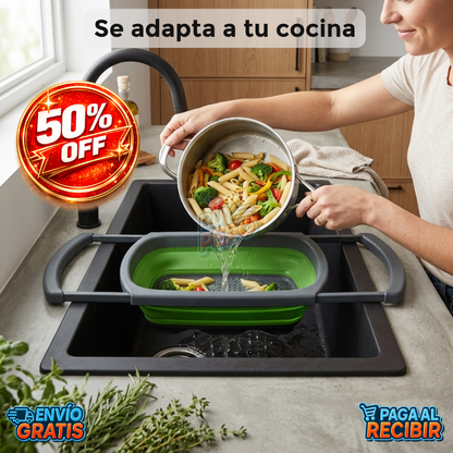 FlexDrain™ 🥗 - Colador extensible cocina 🍅