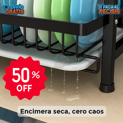 DrainStack™ 🍽️ - Escurridor compacto doble nivel 💧