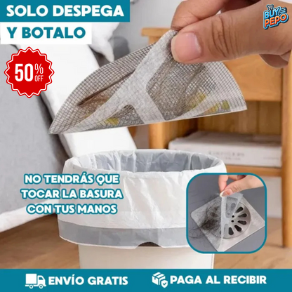 🚨 MEGA PACK 10 un 🚨 – Malla Filtro Autoadhesiva para Desagüe 🛁