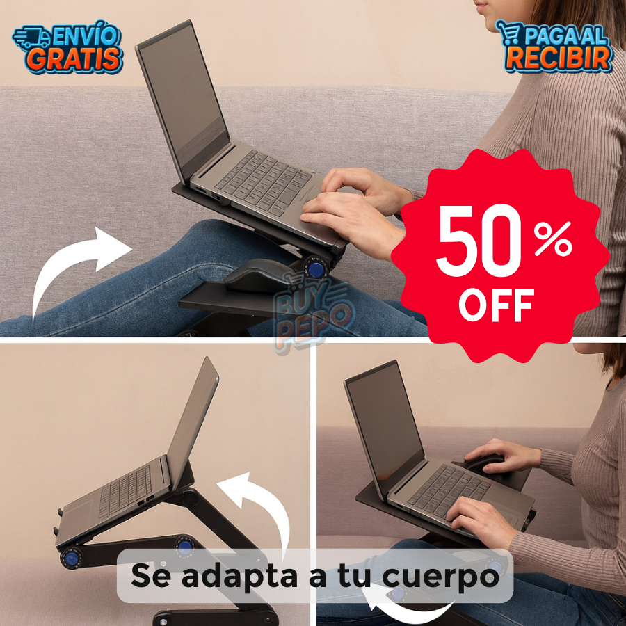 FlexAir™ 🌬️ - Mesa portátil con ventilación ❄️