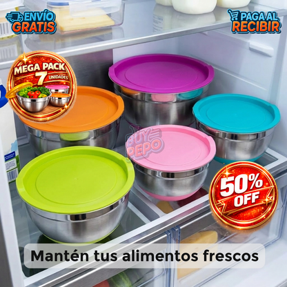 ChefStack™ 🍲 - Bowls Acero Con Tapa 🥗
