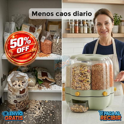 GrainSpin™ 🌾 - Dispensador giratorio granos ✨