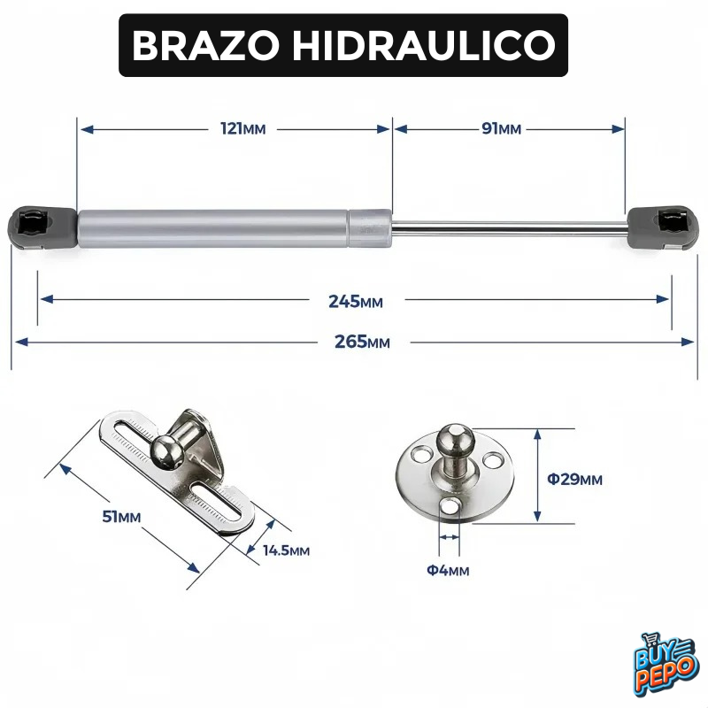 🚨 PACK 10 UNIDADES 🚨 - 🔩 Brazo Hidráulico Para Muebles 🚪📦