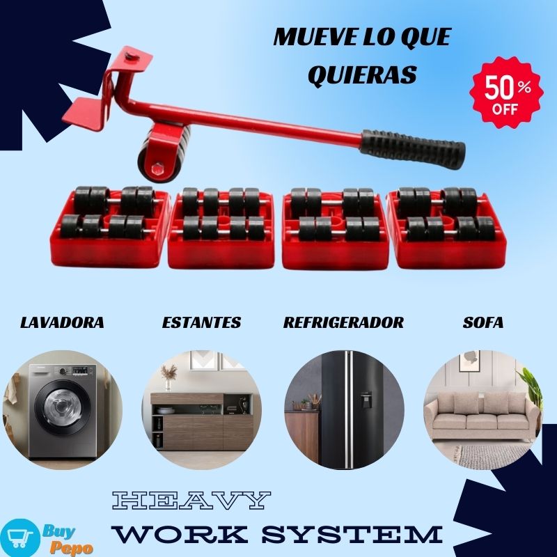 Set Para Movimiento de Muebles - HEAVY WORK SYSTEM®