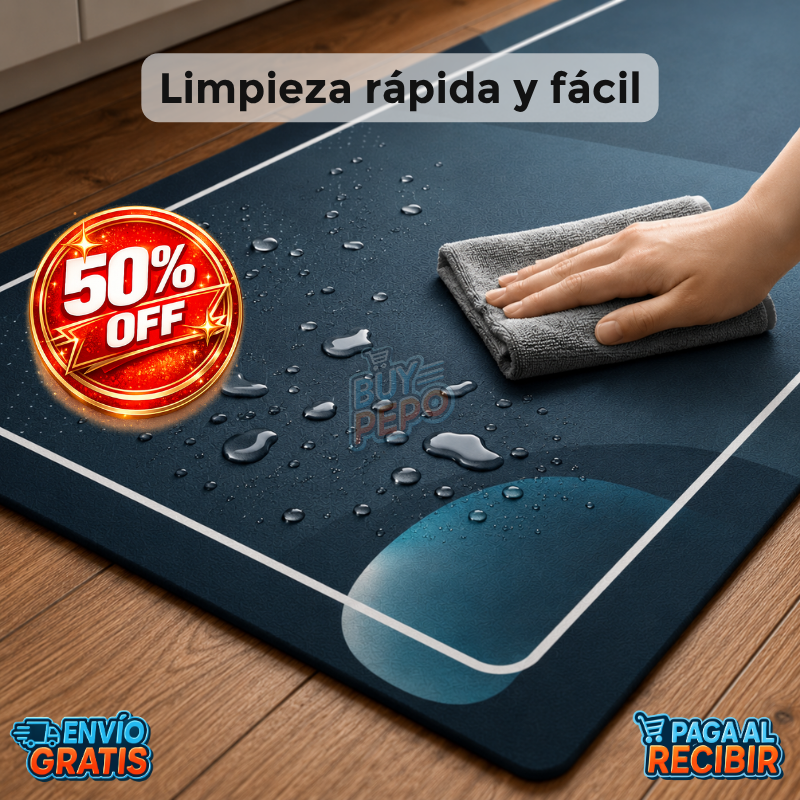 Absorbix™ 🧼 - Kit De Alfombra absorbente Cocina Y Baño 🏠
