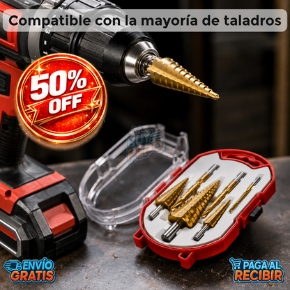 DrillPro™ 🔧 - Set brocas escalonadas 6 piezas ✨