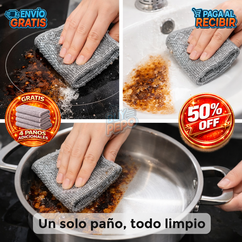 GrasoKill™ 🧽 - 5 Paños Aluminzados quita grasa 🧼