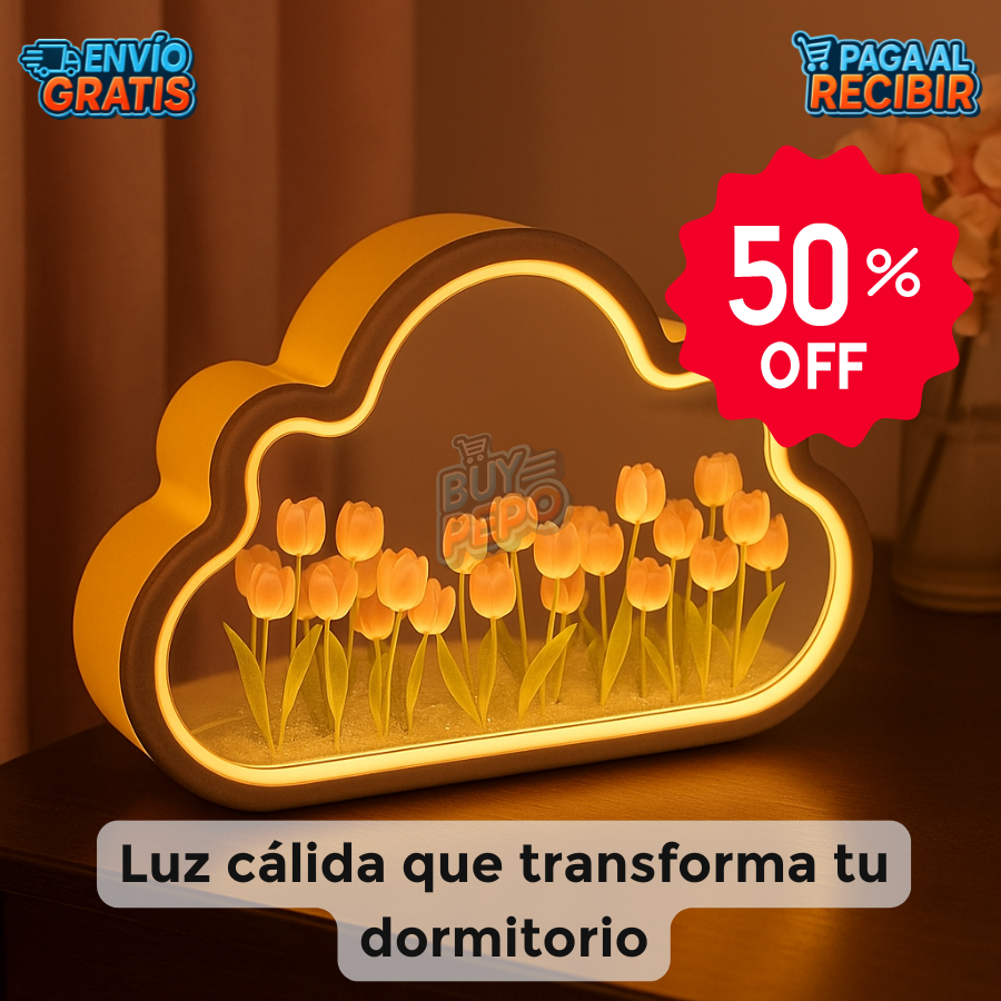 LumiTulip™ 🌷 - Espejo Luz Romántica ✨