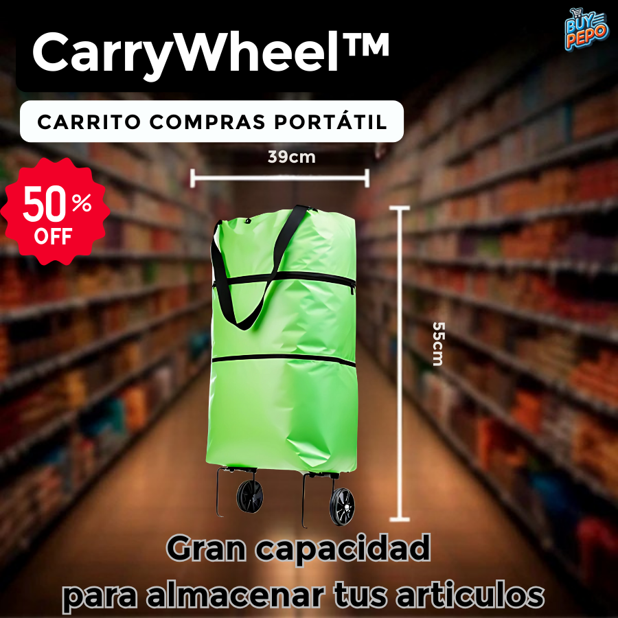 CarryWheel™ 🛍️ - Carrito compras portátil 🚀