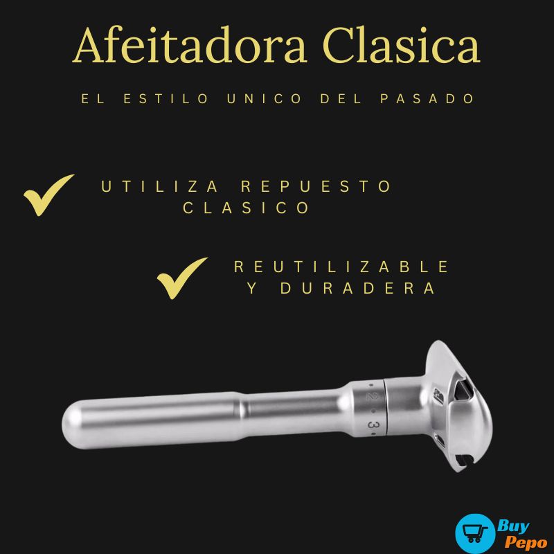 AFEITADORA CLÁSICA 🪒✨ - El Estilo Único del Pasado 🕰️ (Incluye 10 cuchillas)