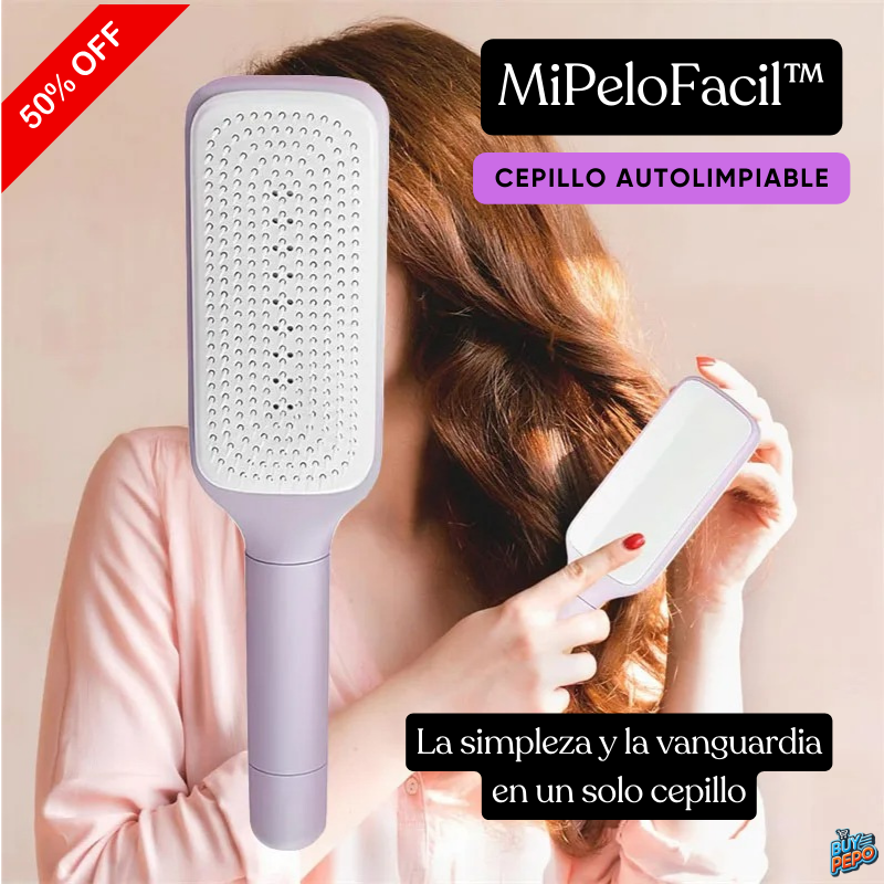 MiPeloFacil™ – 💆‍♀️ Cepillo Masajeador y Autolimpiante ✨🌀