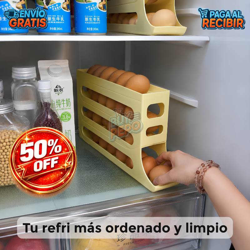 EggRoll™ 🥚 - Dispensador de huevos 4 niveles 🗂️