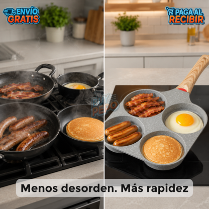 QuadChef™ 🍳 - Sartén 4 espacios 🔥