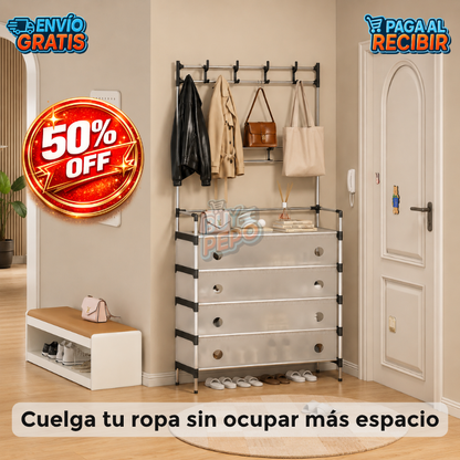 ShoeRack™ 👟 - Organizador de zapatos con perchero 🧥