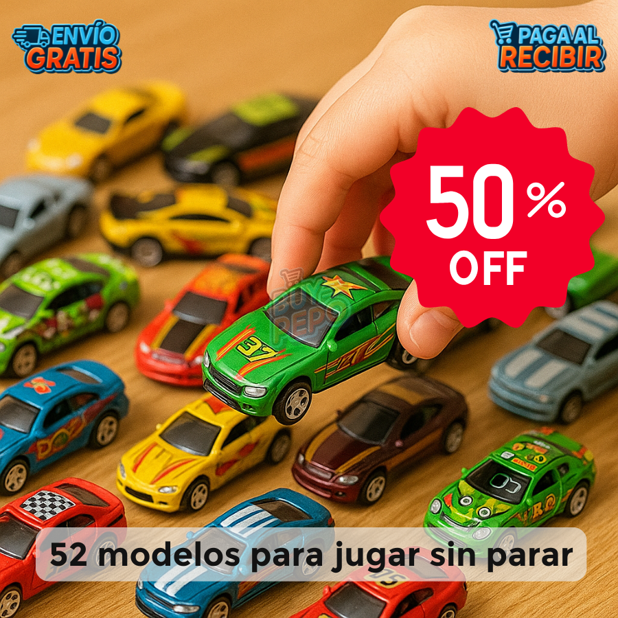 TurboGarage™ 🚗 - Mega Pack 52 Autos de juguete ⚡
