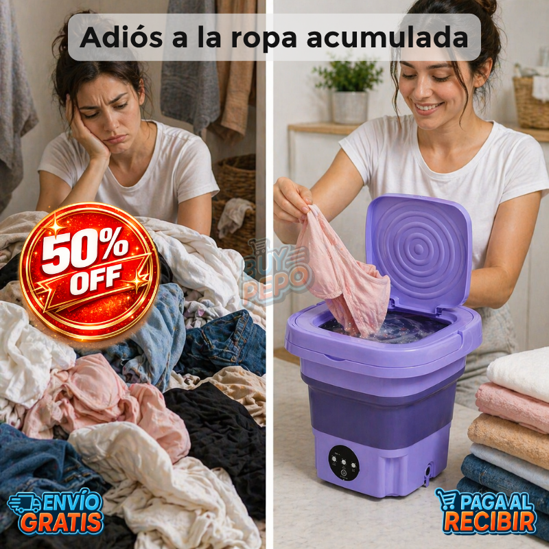FoldWash™ 🧺 - Lavadora portátil plegable 🧳