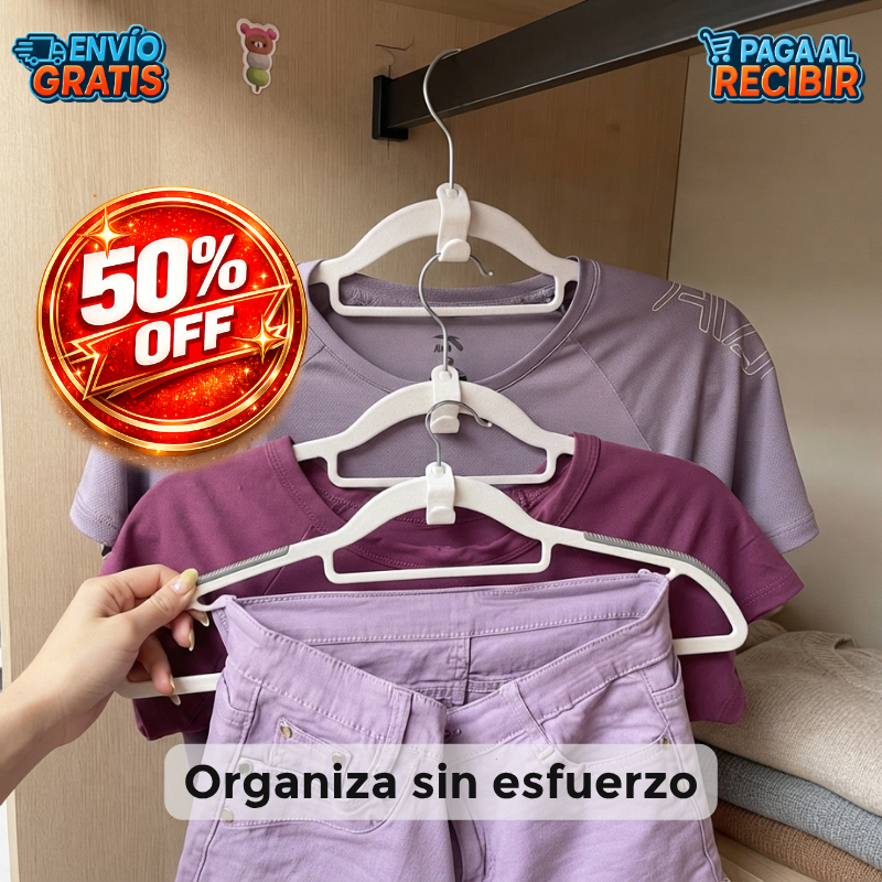 ClosetMax™ 🧥 - Set de ganchos multifunción ✨