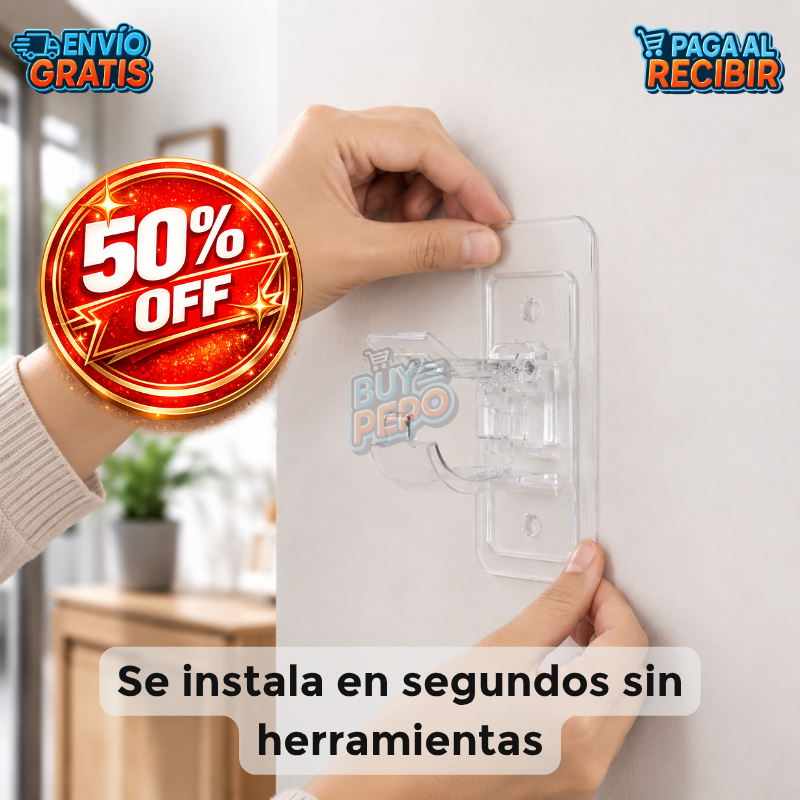 CurtainEasy™ 🪟 - Soporte adhesivo para cortinas ✨