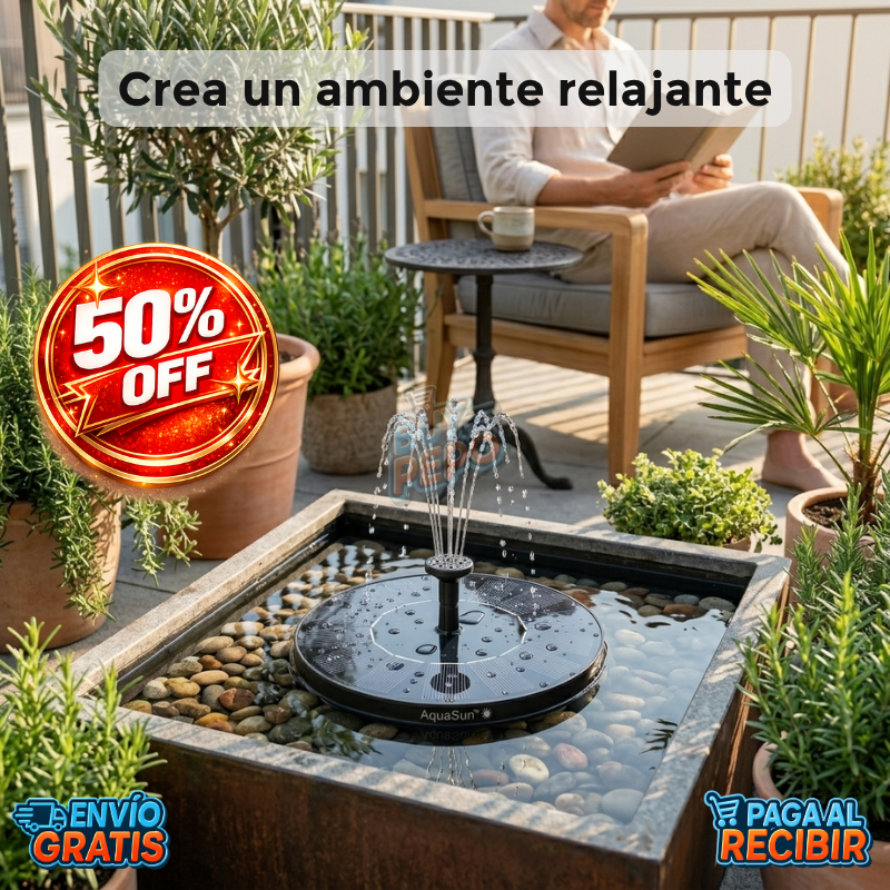 AquaSun™ ☀️ - Fuente solar flotante 💧