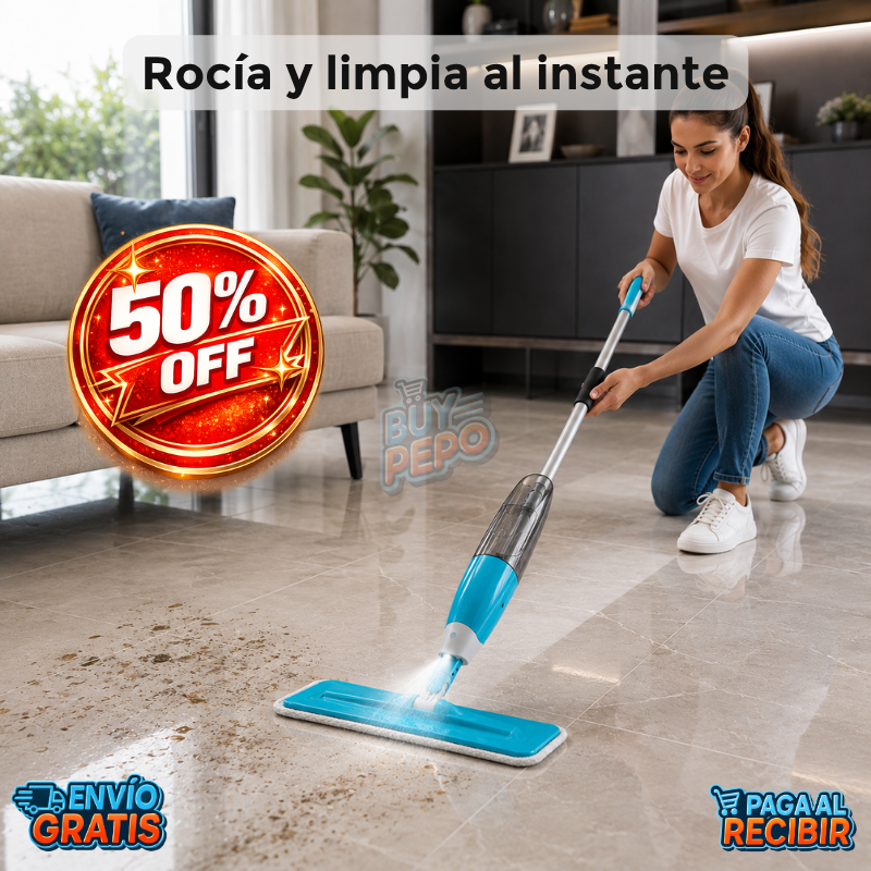BrilloJet™ 💦 - Mopa rociadora limpia fácil 🧼