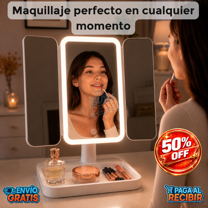 LumiPrincess™ 👑 - Espejo maquillaje LED ✨