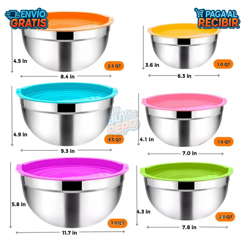 ChefStack™ 🍲 - Bowls Acero Con Tapa 🥗