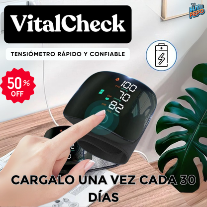VitalCheck™ ⚡ - Tensiómetro rápido y confiable 💙