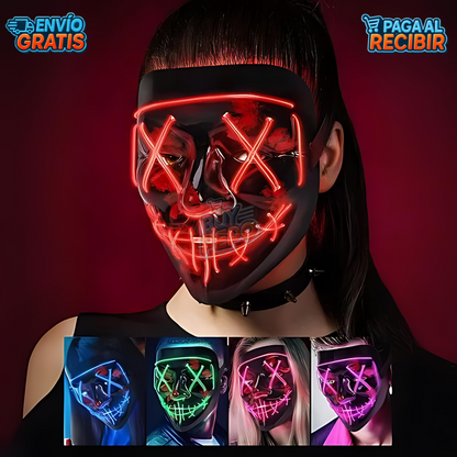 NightFright™ 💀 - Máscara LED Halloween 🎭