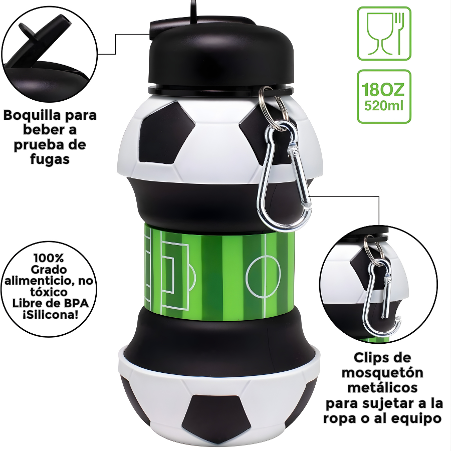 FlexiGoal™ ⚽ - Botella fútbol plegable 🚰