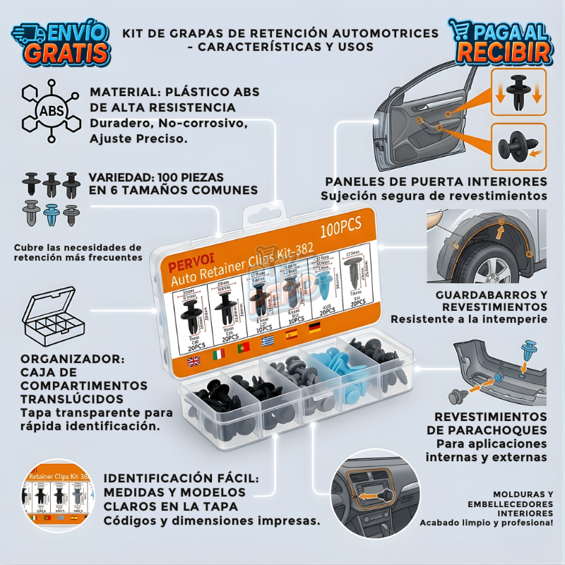 ClipFixer™ 🔧 - Kit Grapas para auto resistentes 🚗