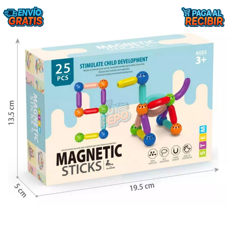 MagnaKids™ 🧲✨ - Palos magnéticos creativos 🎁