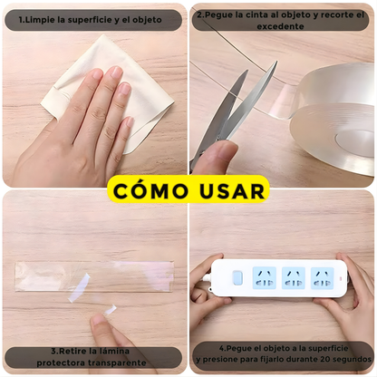 NanoGrip™ 🧲 – Cinta Adhesiva Ultra Fuerte 5mt 💥