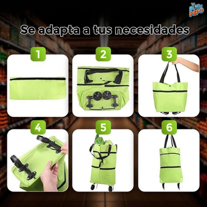 CarryWheel™ 🛍️ - Carrito compras portátil 🚀