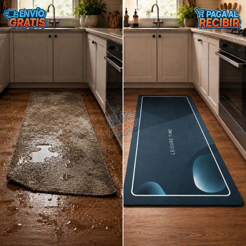 Absorbix™ 🧼 - Kit De Alfombra absorbente Cocina Y Baño 🏠