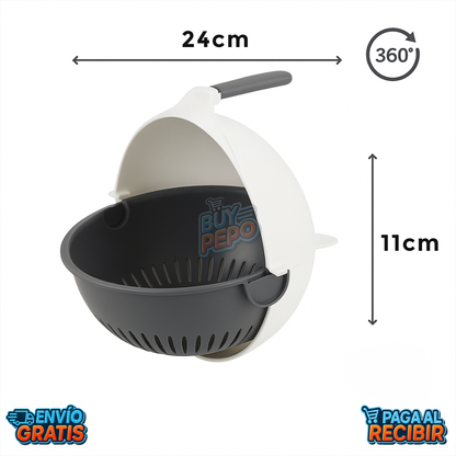 SpinBowl™ 🥗 - Rallador Colador Giratorio 360° ⚡
