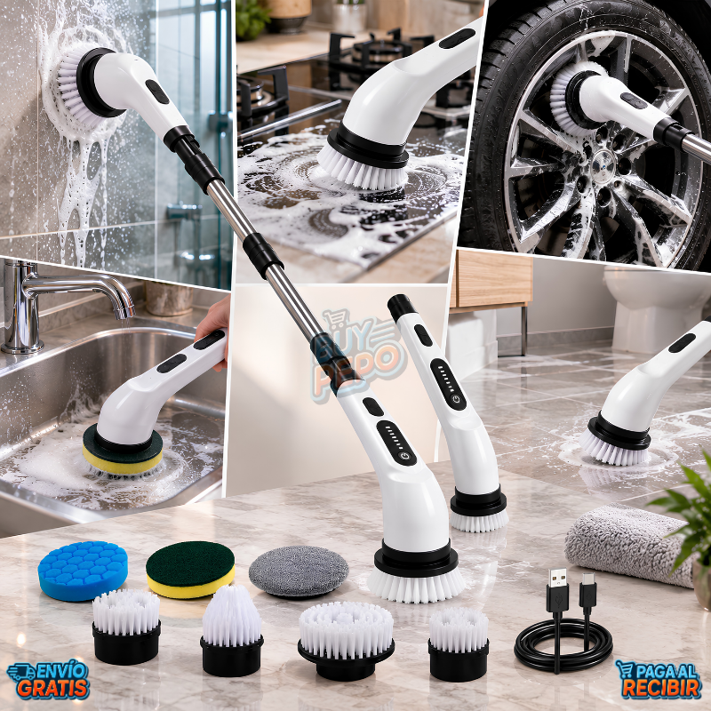 PowerScrub 7™ 🧼 - Limpiador giratorio inalámbrico 🔋