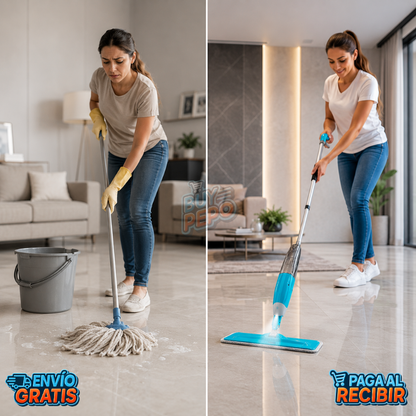 BrilloJet™ 💦 - Mopa rociadora limpia fácil 🧼