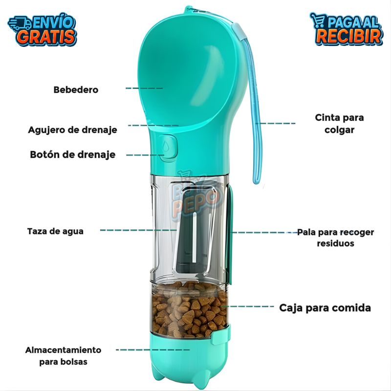 PetTrip™ 🐾 - Botella 3 En 1 Mascotas 🐶
