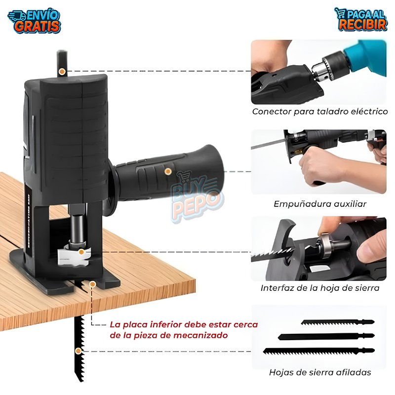 SawDrill™ 🪚 - Adaptador sierra para taladro 🔧