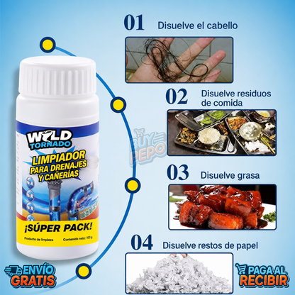 DrainClean™ 🚿 - Polvo limpiador de drenaje ✨