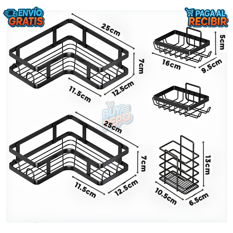 EdgeKit™ ✨ - Set 5 Soportes para baño 🚿