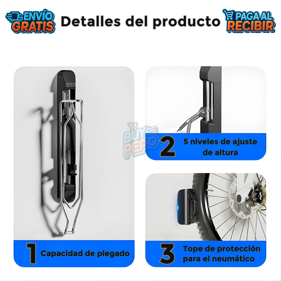 SpinMount™ 🚴‍♂️ - Soporte de bicicleta mural 🚲